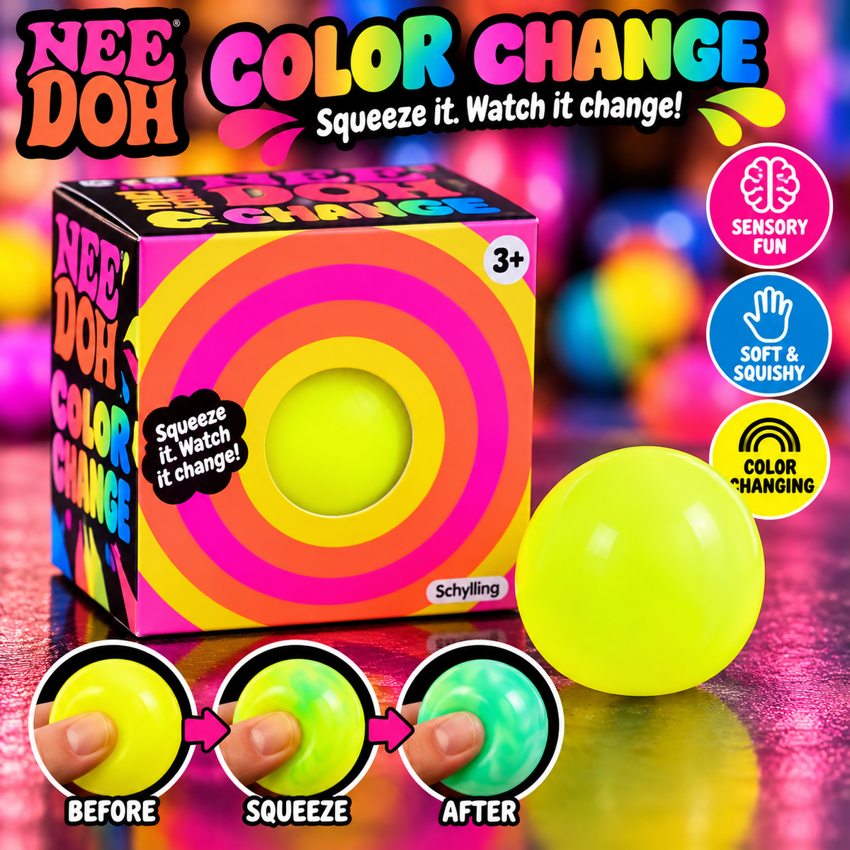 NeeDoh Color Change ā Satisfying Color-Changing Sensory Squishy