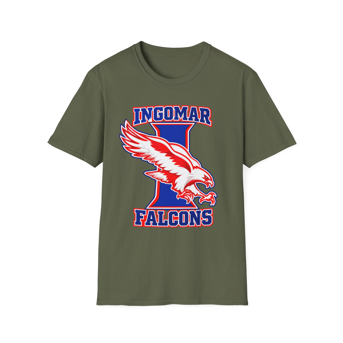 Ingomar Falcons Spirit T-Shirt | Bold Falcon Mascot School Pride Tee