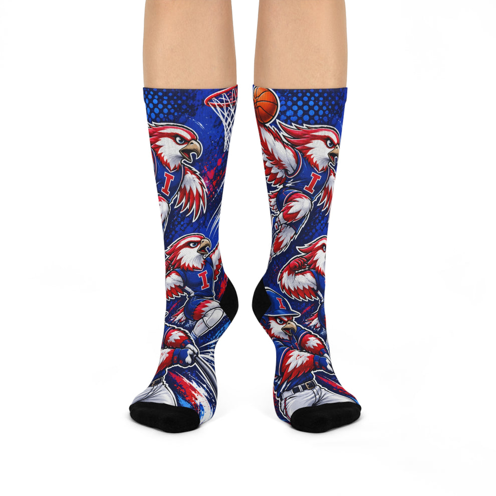 Ingomar Falcons Spirit Socks – Cushioned Crew Socks – Vibe Haus