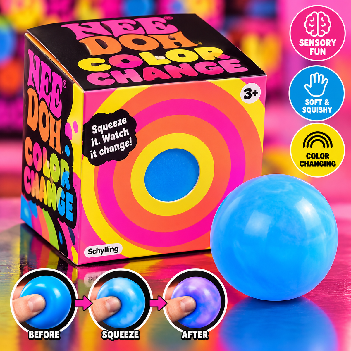 NeeDoh Color Change – Satisfying Color-Changing Sensory Squishy