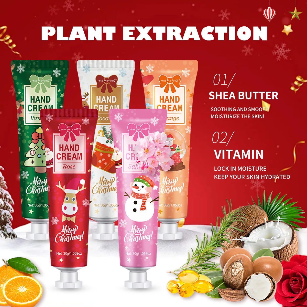 Christmas Hand Cream Gift Set – 5-Piece Holiday Collection