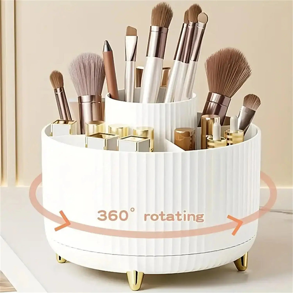 360° Rotating Makeup Organizer – Beauty & Brush Storage