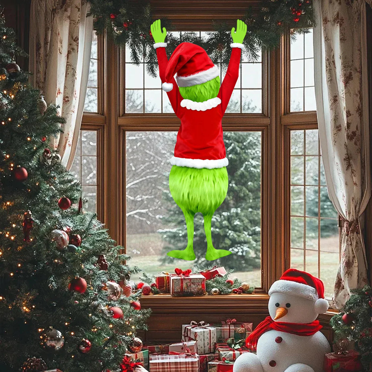 Christmas Mischief Window Hanging – Funny Holiday Decoration