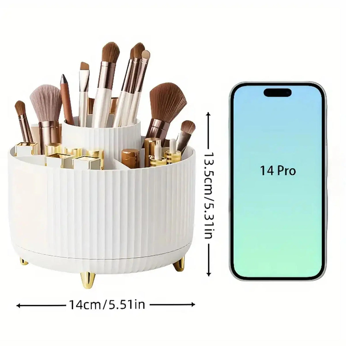 360° Rotating Makeup Organizer – Beauty & Brush Storage