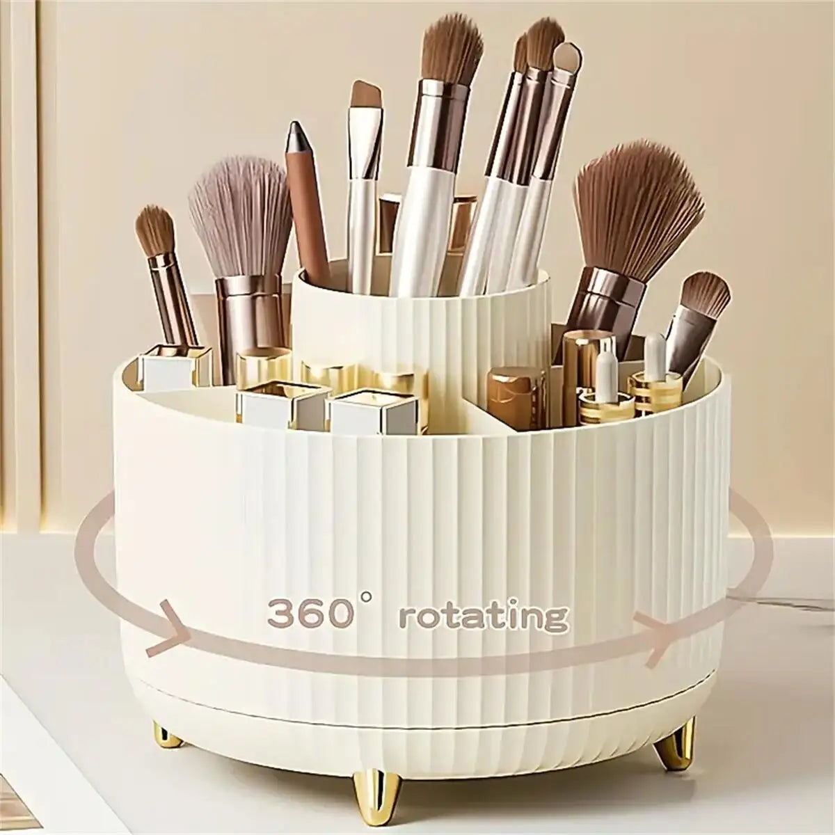360° Rotating Makeup Organizer – Beauty & Brush Storage