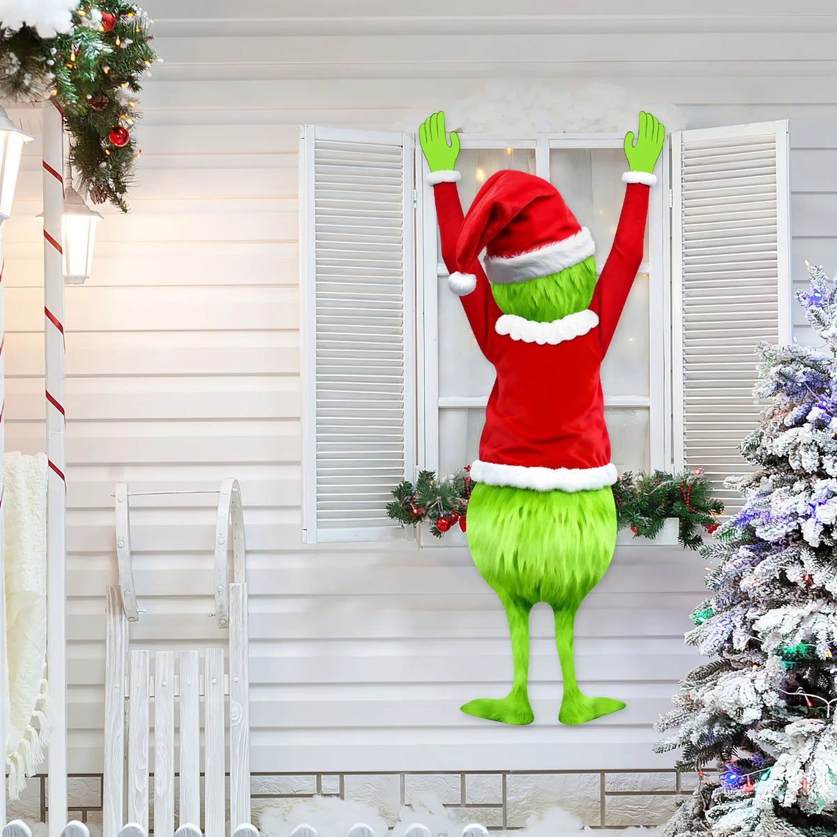 Christmas Mischief Window Hanging – Funny Holiday Decoration