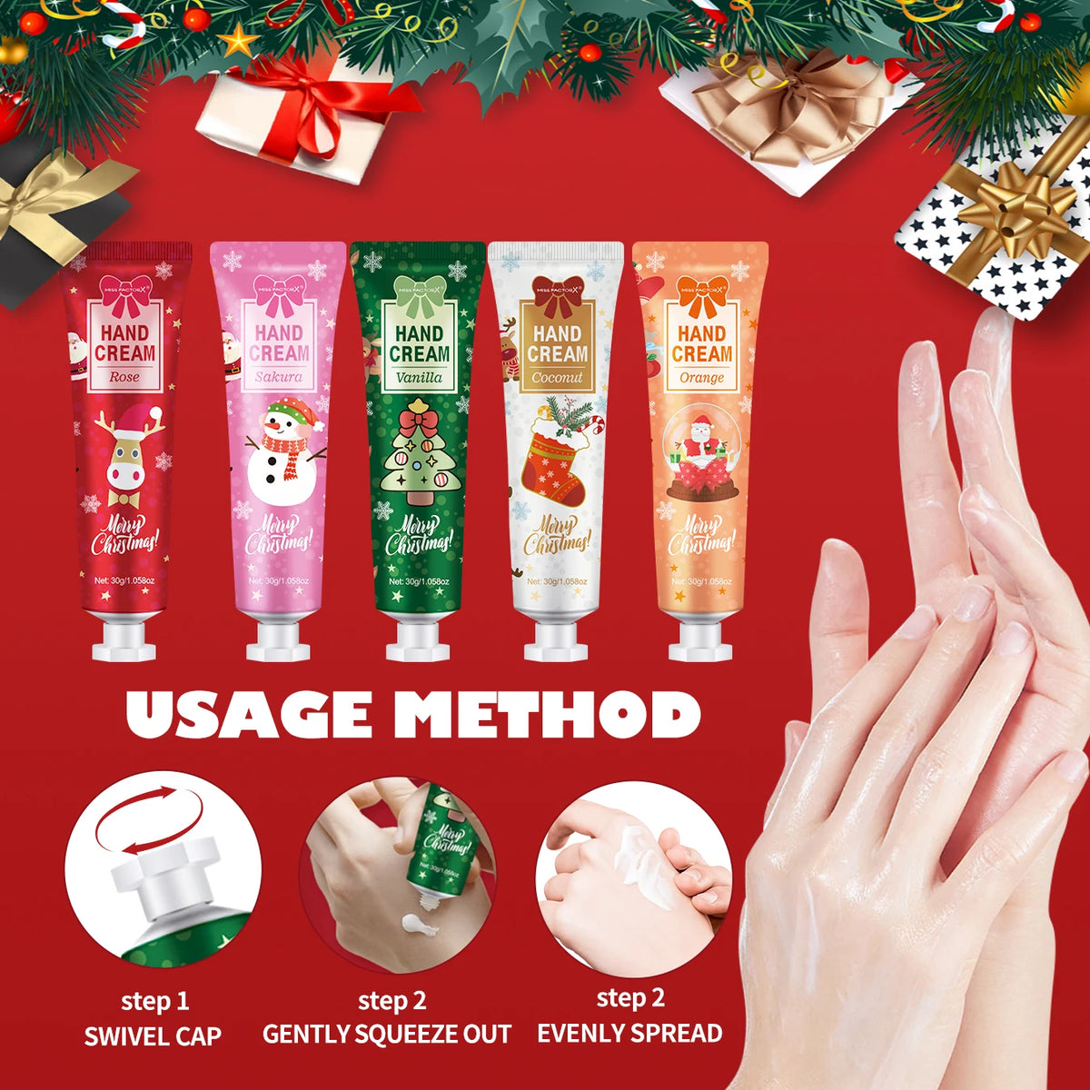 Christmas Hand Cream Gift Set – 5-Piece Holiday Collection