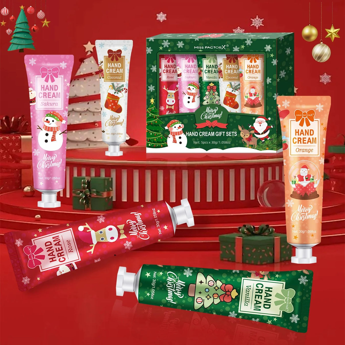 Christmas Hand Cream Gift Set – 5-Piece Holiday Collection