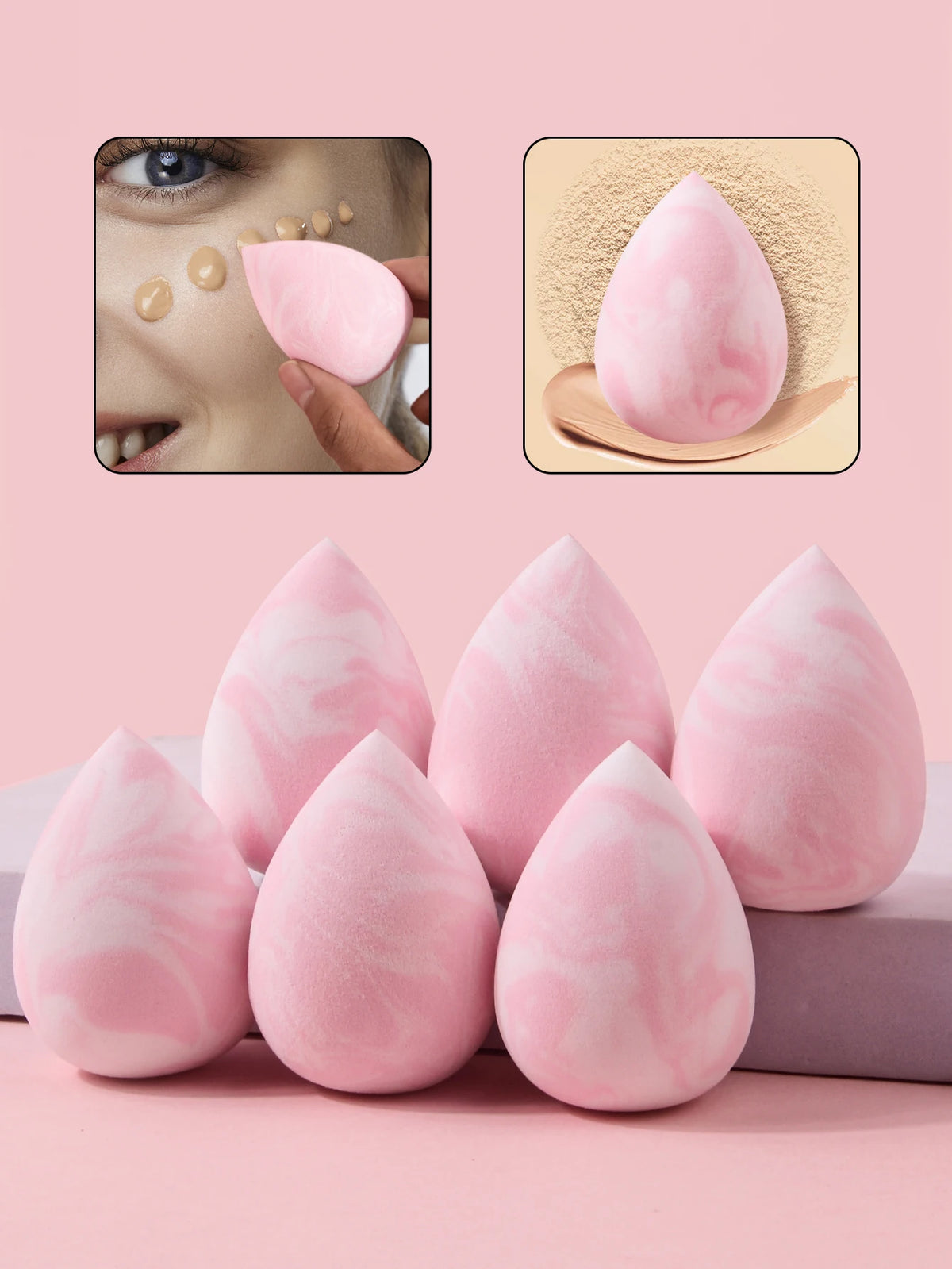 6-Piece Pink Makeup Sponge Set – Soft Beauty Blenders