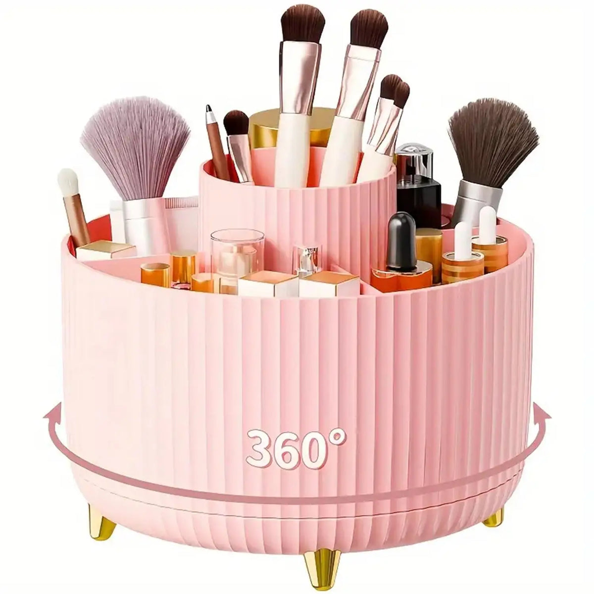 360° Rotating Makeup Organizer – Beauty & Brush Storage