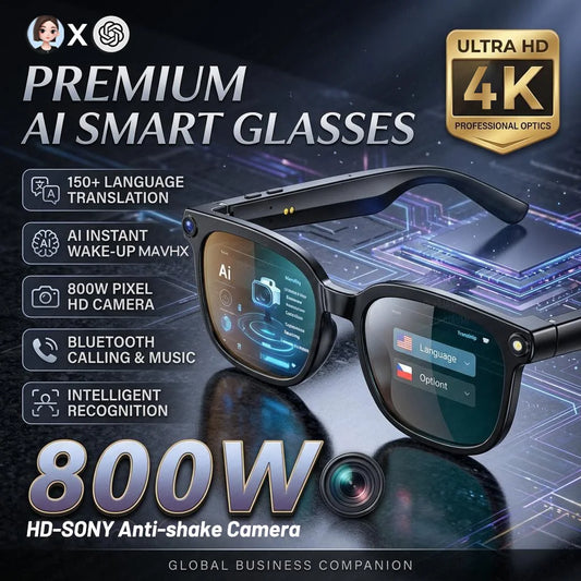AI Smart Glasses with Camera & Bluetooth