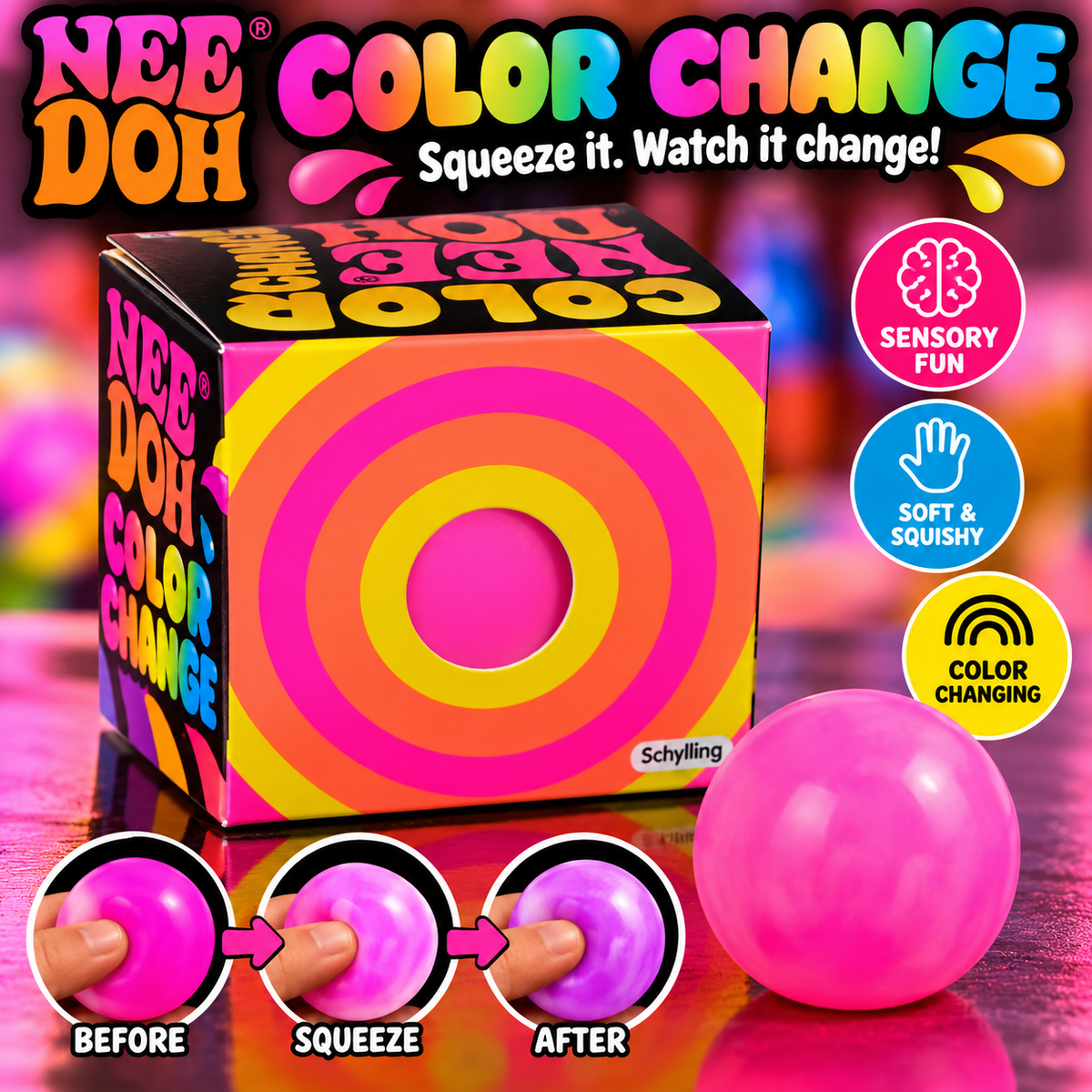 NeeDoh Color Change – Satisfying Color-Changing Sensory Squishy